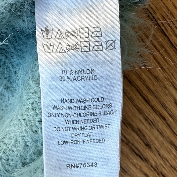 If It Were Me Aquamarine Dolman Sleeve Cozy Chic Sweater Size Small - Picture 9 of 11